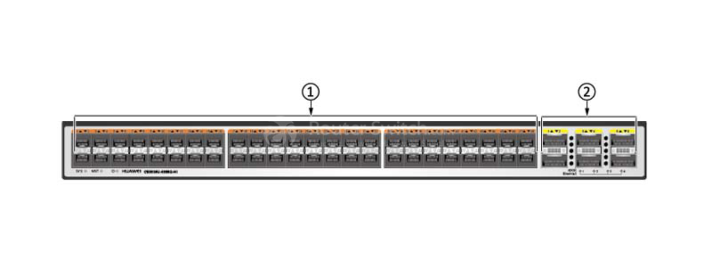 Фото Huawei CE6850U-48S6Q-HI Switch(48-Port 10GE SFP+,support 2/4/8G FC,6-Port 40GE QSFP+,2*AC Power Module,2*FAN Box,Port-side Intake)