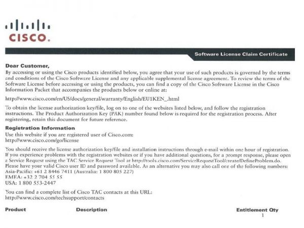 Фото ASA5525-CTRL-LIC= - Cisco ASA 5500 Firewalls Licenses