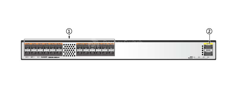 Фото Huawei CE6850U-24S2Q-HI Switch(24-Port 10GE SFP+,support 2/4/8G FC,2-Port 40GE QSFP+,2*AC Power Module,2*FAN Box,Port-side Intake)