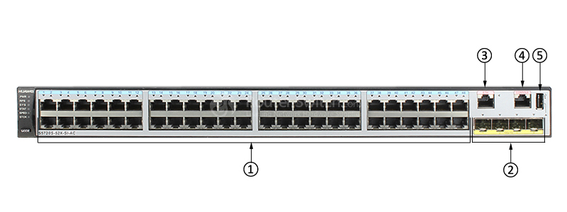 Фото Huawei S5720S-52X-SI-AC(48 Ethernet 10/100/1000 ports,4 10 Gig SFP+,AC 110/220V)