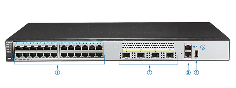 Фото Huawei S5720S-28P-SI-AC(24 Ethernet 10/100/1000 ports,4 Gig SFP,AC 110/220V)