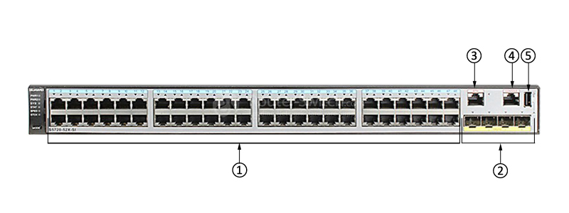 Фото Huawei S5720-52X-SI Bundle(48 Ethernet 10/100/1000 ports,4 10 Gig SFP+,with 150W AC power supply)