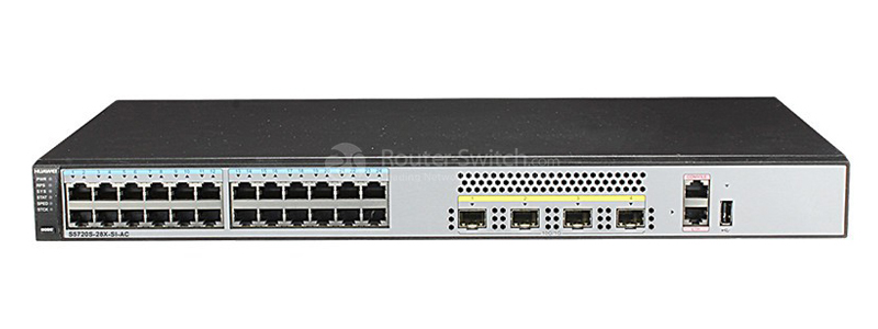 Фото Huawei S5720S-28X-SI-AC(24 Ethernet 10/100/1000 ports,4 10 Gig SFP+,AC 110/220V)