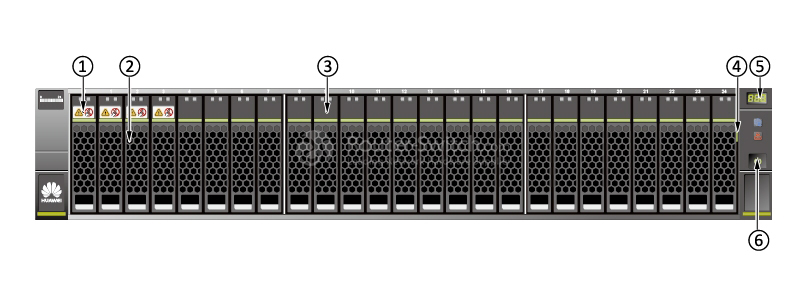 Фото Huawei OceanStor 5500 V3(2U,Dual Controllers,AC,48GB,SmartIO,8*10Gb ETH,25*2.5",SPE33C0225) 55V3-48G-AC2-10