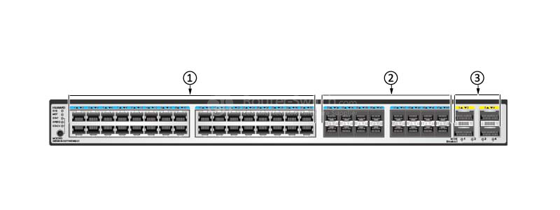 Фото Huawei CE6810-32T16S4Q-LI Switch(32-Port 10G RJ45,16-Port 10G SFP+,4-Port 40G QSFP+,2*AC Power Module,2*FAN Box,Port-side Exhaust)