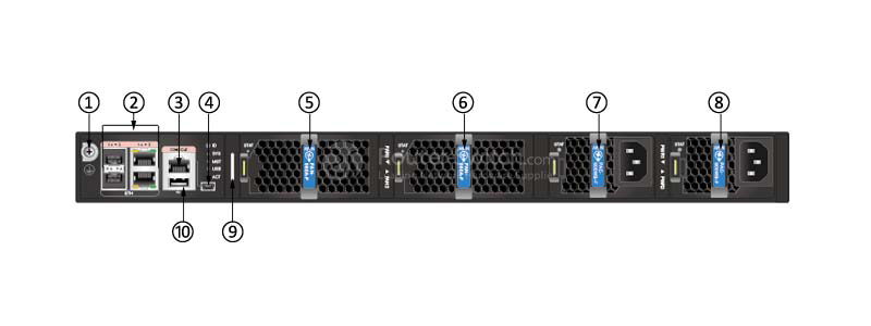 Фото Huawei CE6850U-24S2Q-HI Switch(24-Port 10GE SFP+,support 2/4/8G FC,2-Port 40GE QSFP+,2*AC Power Module,2*FAN Box,Port-side Exhaust)