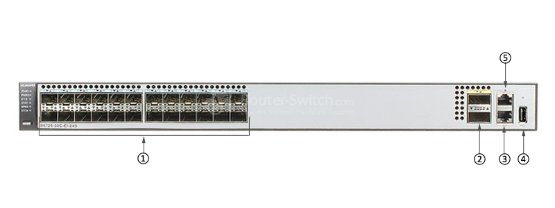 Фото Huawei S6720-30C-EI-24S Bundle(24 10 Gig SFP+,2 40 Gig QSFP+ interface,with 1 interface slot,with 600W AC power supply)