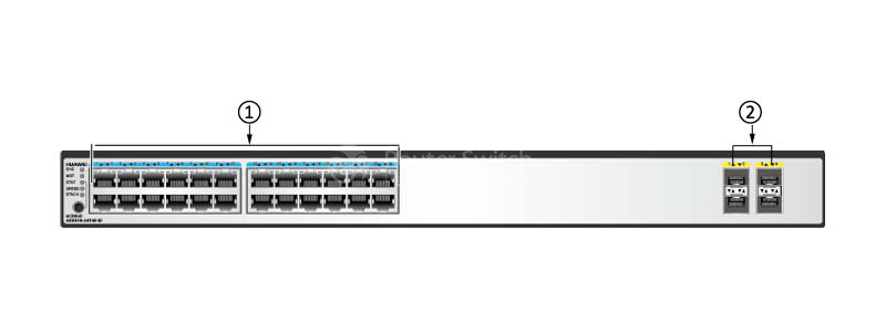 Фото Huawei CE5810-24T4S-EI Switch (24-Port GE RJ45,4-Port 10G SFP+,2*FAN Box,Port-side exhaust,Without Power Module)
