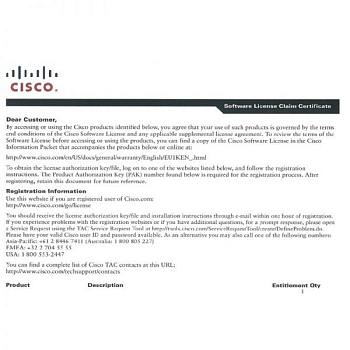 Фото C9400-SUP-UPG-LIC= - Cisco Switch Catalyst 9400 License