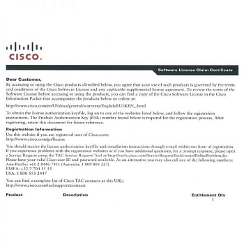 Фото SL-1100-4P-SEC= - Cisco ISR1100 Router License